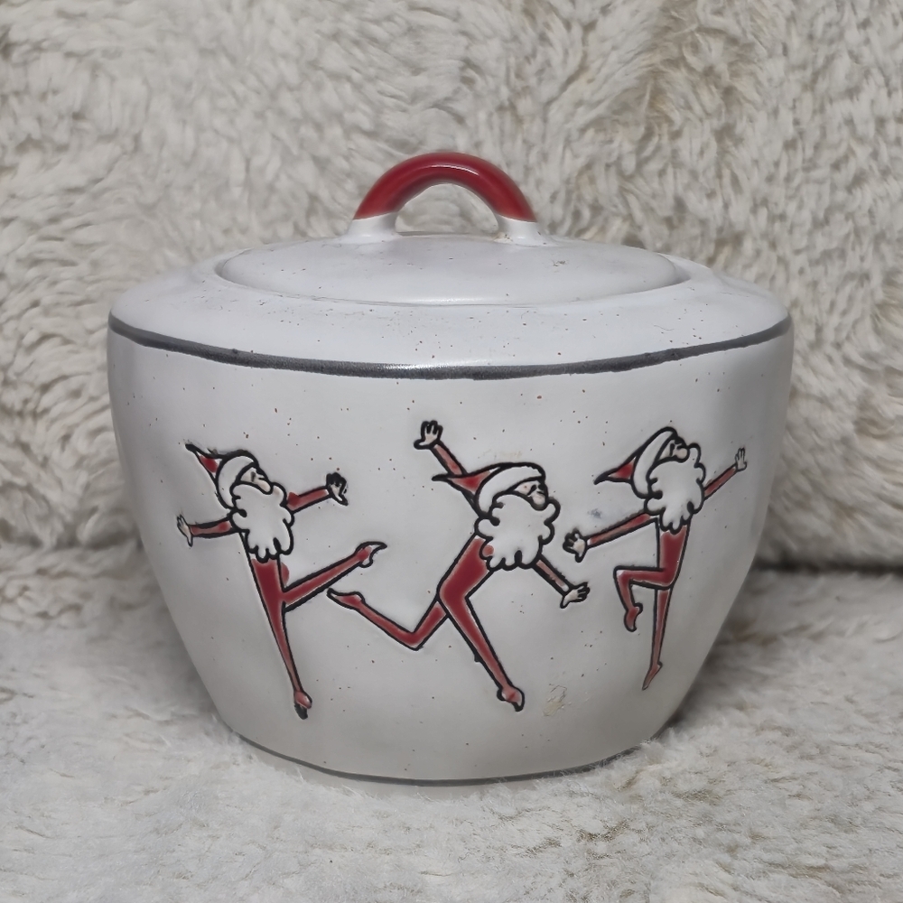 Festive Santa Little Ceramic Jar Decor Cute For Anything You May Have